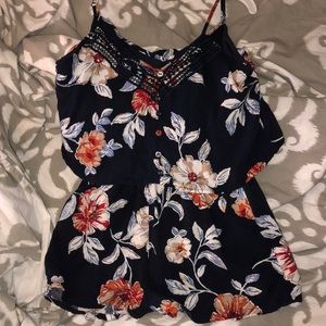 Navy Blue Floral Romper (Rue21)